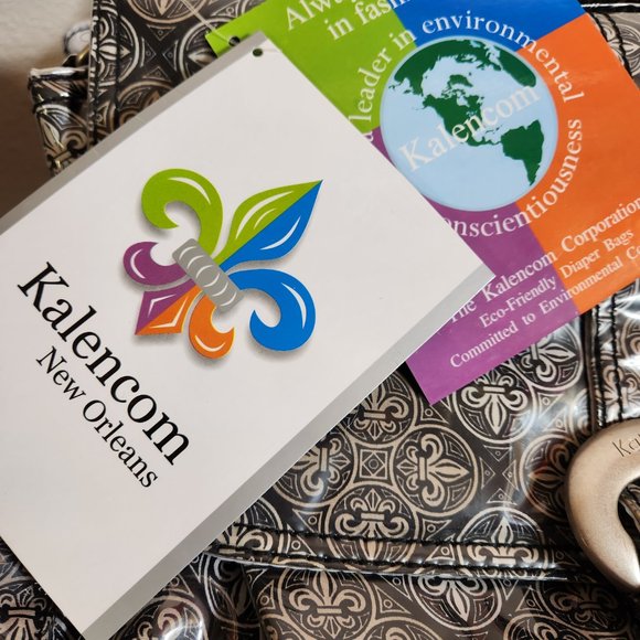 Diaper Bag NEW - Laminated Buckle Bag Fleur-De-Lis Baby Kalencom BNWT FAST SHIP - Picture 11 of 14